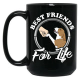 Beagle Lover Design Best Friends For Life Black Coffee Mug, Gift Coffee Mug