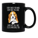 Beagle Mom Beagle Dad Funny Dog Black Coffee Mug, Gift Coffee Mug - Black