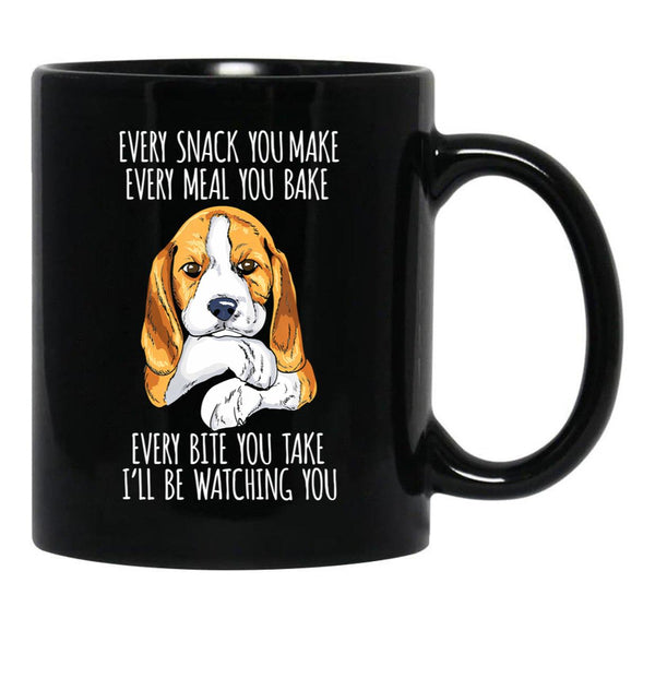 Beagle Mom Beagle Dad Funny Dog Black Coffee Mug, Gift Coffee Mug - Black