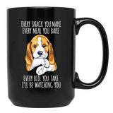 Beagle Mom Beagle Dad Funny Dog Black Coffee Mug, Gift Coffee Mug