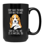 Beagle Mom Beagle Dad Funny Dog Black Coffee Mug, Gift Coffee Mug
