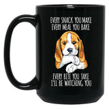 Beagle Mom Beagle Dad Funny Dog Black Coffee Mug, Gift Coffee Mug