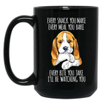 Beagle Mom Beagle Dad Funny Dog Black Coffee Mug, Gift Coffee Mug