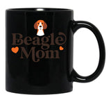 Beagle Mom White Black Coffee Mug, Gift Coffee Mug - Black