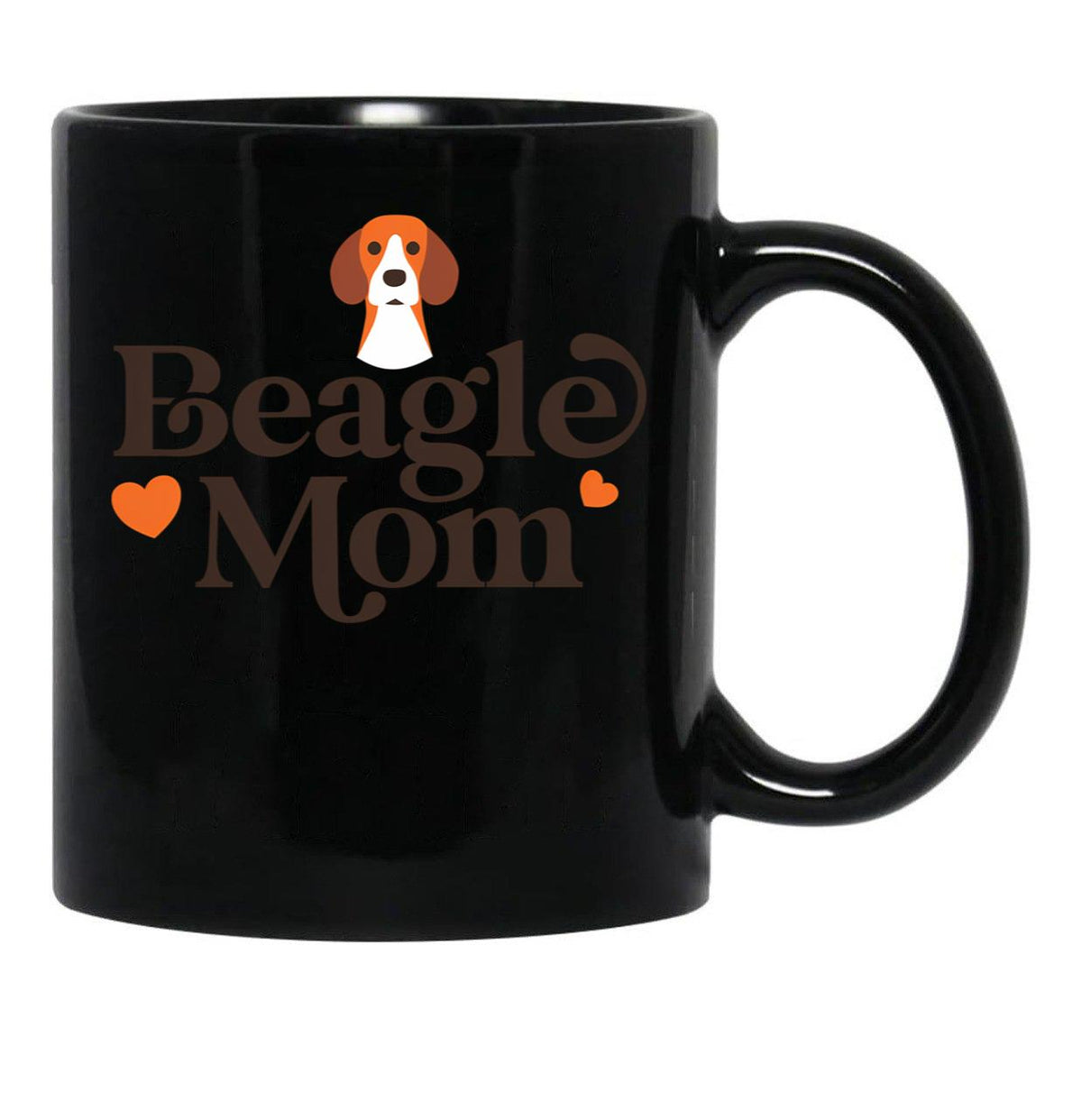 Beagle Mom White Black Coffee Mug, Gift Coffee Mug - Black