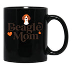 Beagle Mom White Black Coffee Mug, Gift Coffee Mug - Black