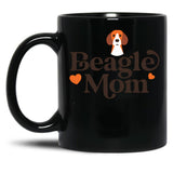 Beagle Mom White Black Coffee Mug, Gift Coffee Mug - Black