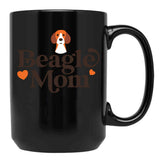 Beagle Mom White Black Coffee Mug, Gift Coffee Mug