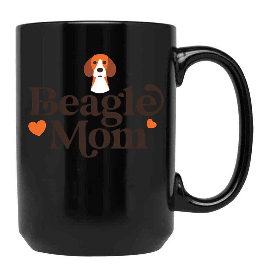 Beagle Mom White Black Coffee Mug, Gift Coffee Mug