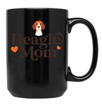 Beagle Mom White Black Coffee Mug, Gift Coffee Mug