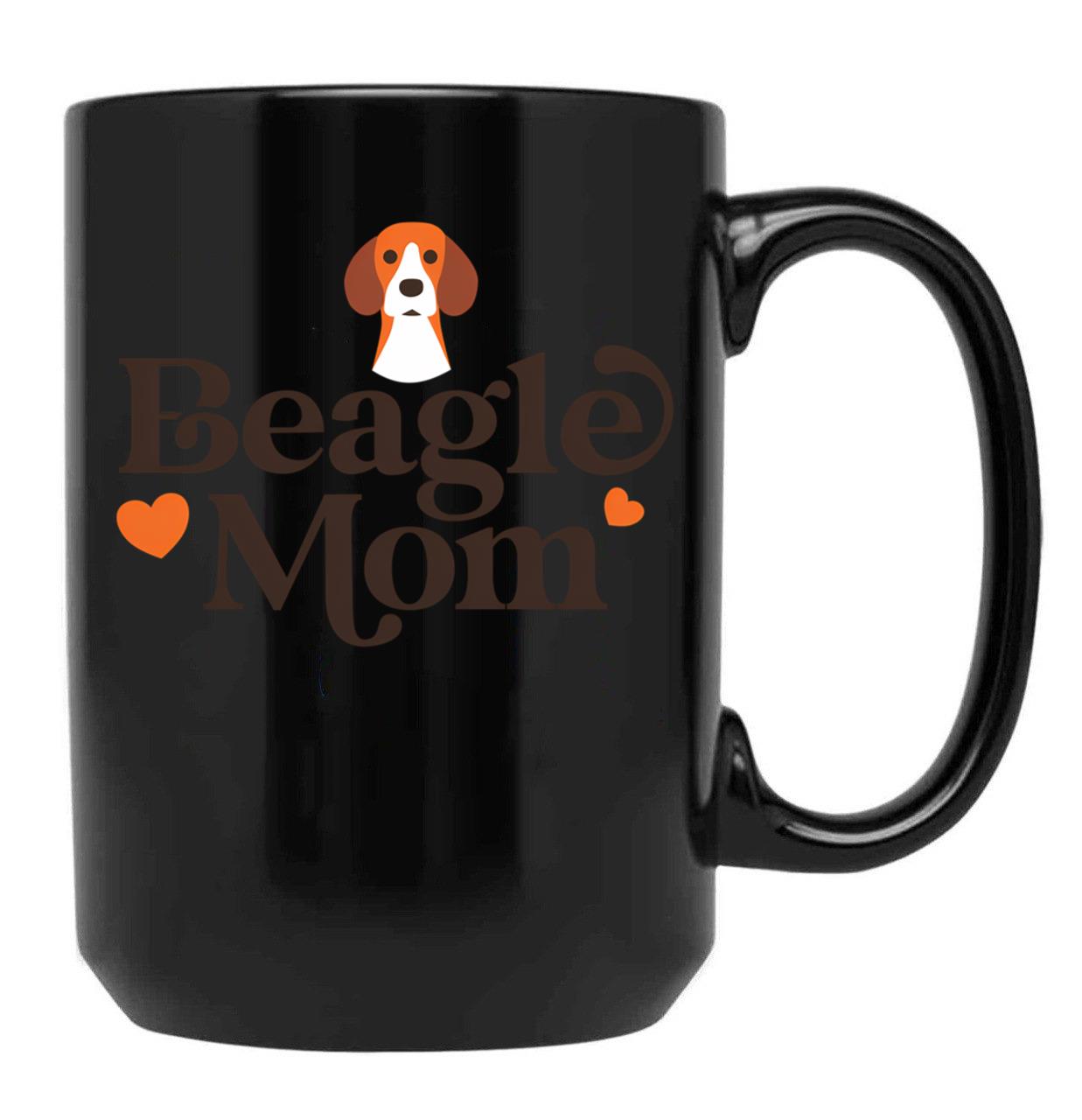 Beagle Mom White Black Coffee Mug, Gift Coffee Mug