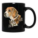 Beagle Mom Black Coffee Mug, Gift Coffee Mug - Black