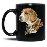 Beagle Mom Black Coffee Mug, Gift Coffee Mug - Black