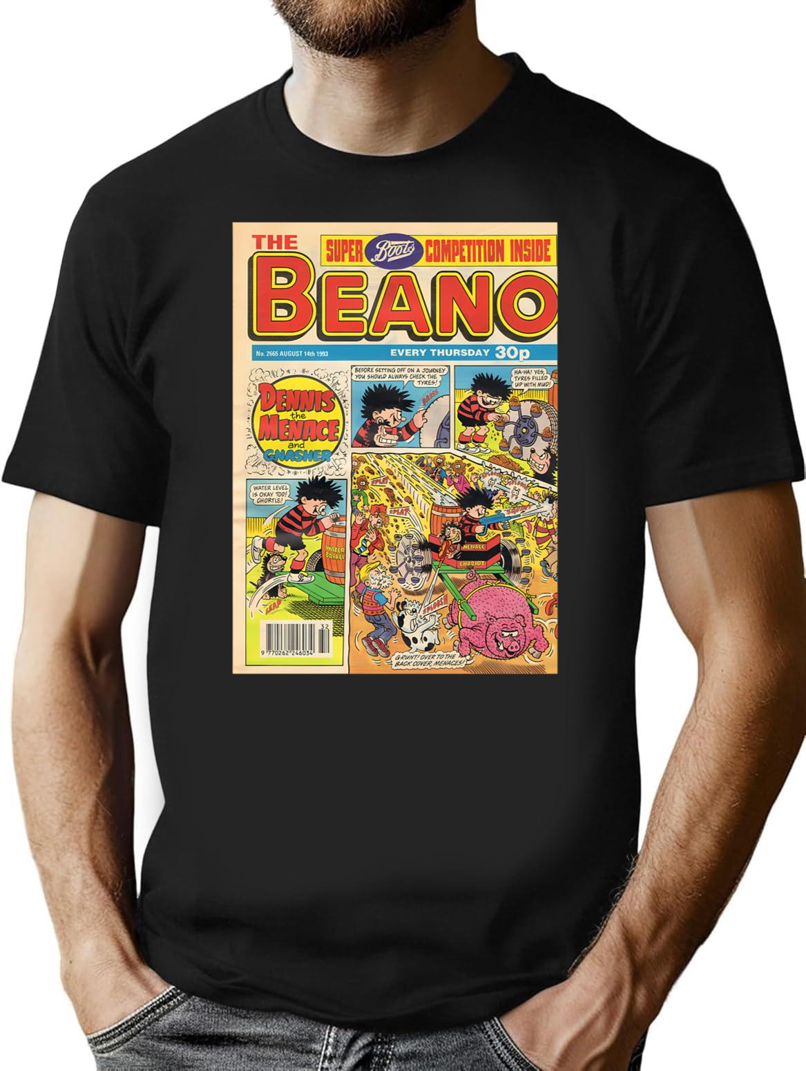 Beano 1993 Birthday Cover Vintageretro T-Shirt for Men & Women, T-Shirts Graphic Tee - Black