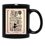 Beautiful Crazy Song Lyrics Poster - Her Day Starts With A Coffee And Ends With A Wine Black Coffee Mug - Black