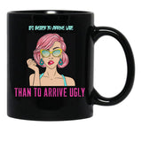 Beautiful Girl T-Shirt Funny T-Shirt Gift For Sister Gift For Girlfriend Makeup Black Coffee Mug, Gift Coffee Mug - Black