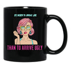 Beautiful Girl T-Shirt Funny T-Shirt Gift For Sister Gift For Girlfriend Makeup Black Coffee Mug, Gift Coffee Mug - Black