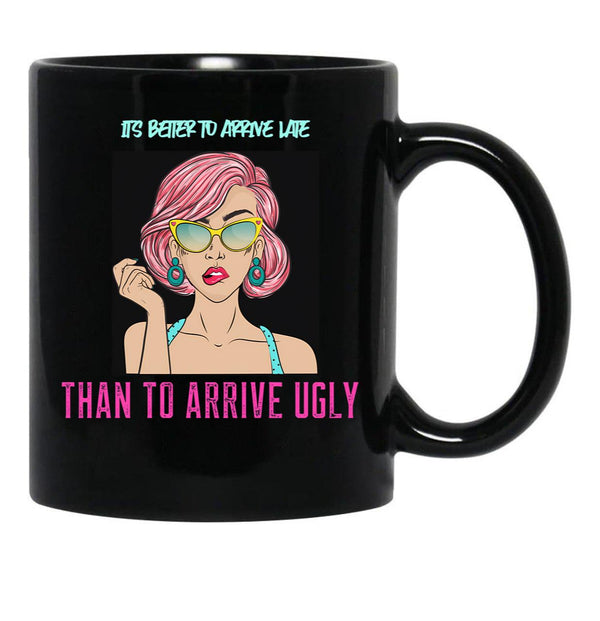 Beautiful Girl T-Shirt Funny T-Shirt Gift For Sister Gift For Girlfriend Makeup Black Coffee Mug, Gift Coffee Mug - Black