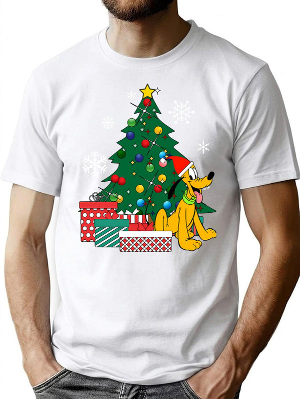 Beautiful Model Plut Around The Christmas Tree Awesome For Movie Fans T-Shirt for Men & Women, T-Shirts Graphic Tee - White