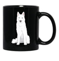 Beautiful White Siberian Husky - Sweet White Snow Dog Black Coffee Mug, Gift Coffee Mug - Black