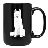 Beautiful White Siberian Husky - Sweet White Snow Dog Black Coffee Mug, Gift Coffee Mug