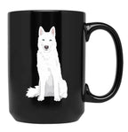 Beautiful White Siberian Husky - Sweet White Snow Dog Black Coffee Mug, Gift Coffee Mug