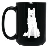 Beautiful White Siberian Husky - Sweet White Snow Dog Black Coffee Mug, Gift Coffee Mug