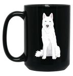 Beautiful White Siberian Husky - Sweet White Snow Dog Black Coffee Mug, Gift Coffee Mug