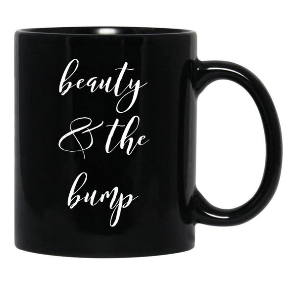Beauty And The Bump Black Coffee Mug, Gift Coffee Mug - Black