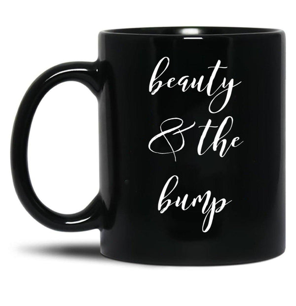 Beauty And The Bump Black Coffee Mug, Gift Coffee Mug - Black