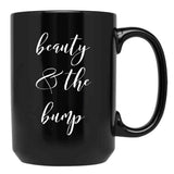 Beauty And The Bump Black Coffee Mug, Gift Coffee Mug