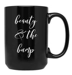 Beauty And The Bump Black Coffee Mug, Gift Coffee Mug