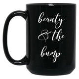 Beauty And The Bump Black Coffee Mug, Gift Coffee Mug