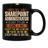 Being A Sharepoint Administrator Is Easy Black Coffee Mug, Gift Coffee Mug - Black