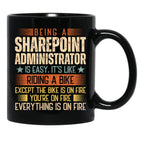 Being A Sharepoint Administrator Is Easy Black Coffee Mug, Gift Coffee Mug - Black