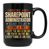 Being A Sharepoint Administrator Is Easy Black Coffee Mug, Gift Coffee Mug