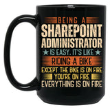 Being A Sharepoint Administrator Is Easy Black Coffee Mug, Gift Coffee Mug