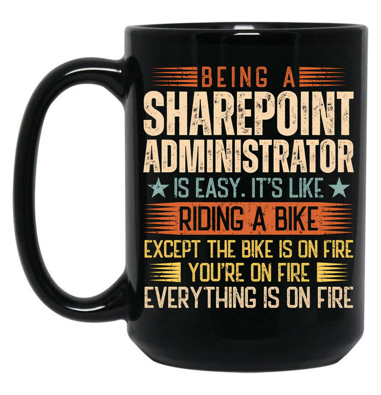 Being A Sharepoint Administrator Is Easy Black Coffee Mug, Gift Coffee Mug