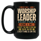 Being A Worship Leader Is Easy Black Coffee Mug, Gift Coffee Mug