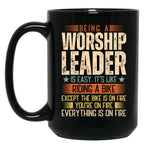 Being A Worship Leader Is Easy Black Coffee Mug, Gift Coffee Mug