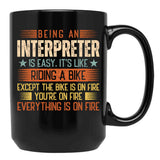 Being An Interpreter Is Easy Black Coffee Mug, Gift Coffee Mug