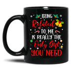 Being Related To Me Cute Christmas Family Xmas Pajama Couple Black Coffee Mug