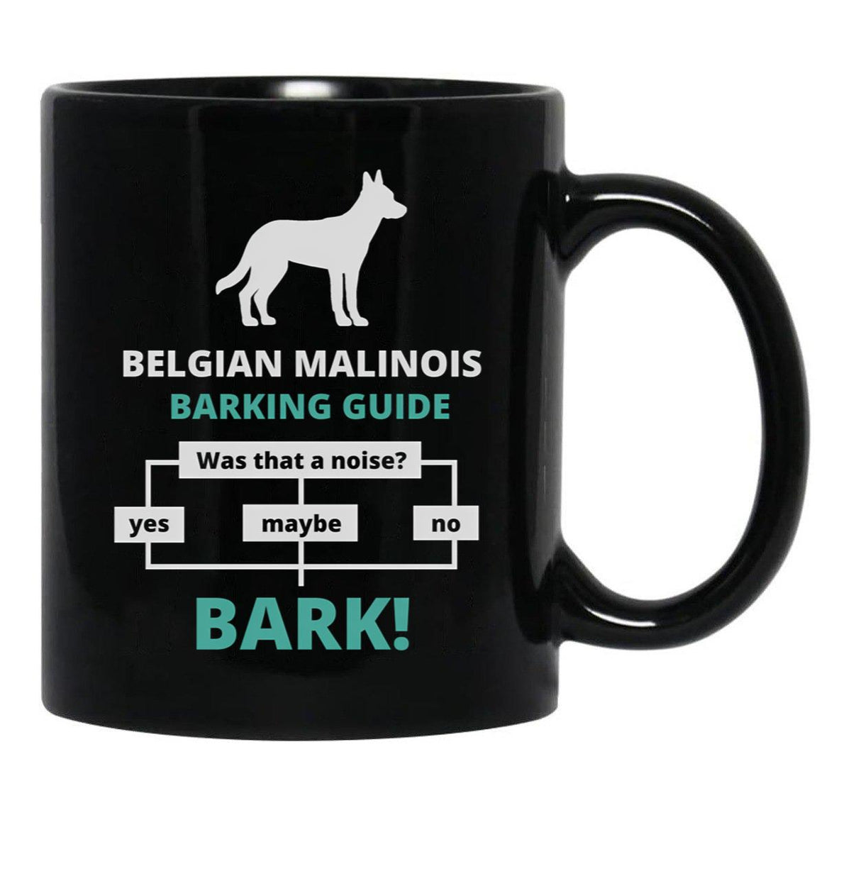 Belgian Malinois Barking Guide Black Coffee Mug, Gift Coffee Mug - Black