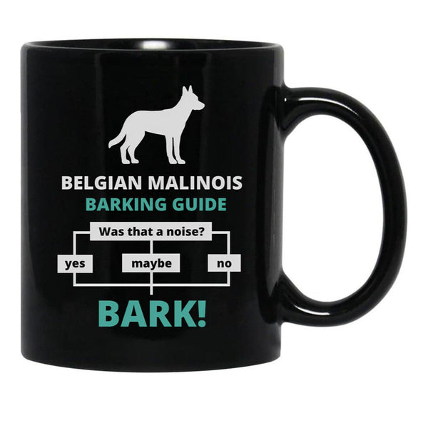 Belgian Malinois Barking Guide Black Coffee Mug, Gift Coffee Mug - Black