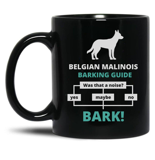 Belgian Malinois Barking Guide Black Coffee Mug, Gift Coffee Mug - Black