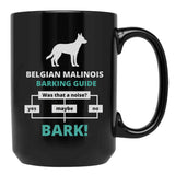 Belgian Malinois Barking Guide Black Coffee Mug, Gift Coffee Mug