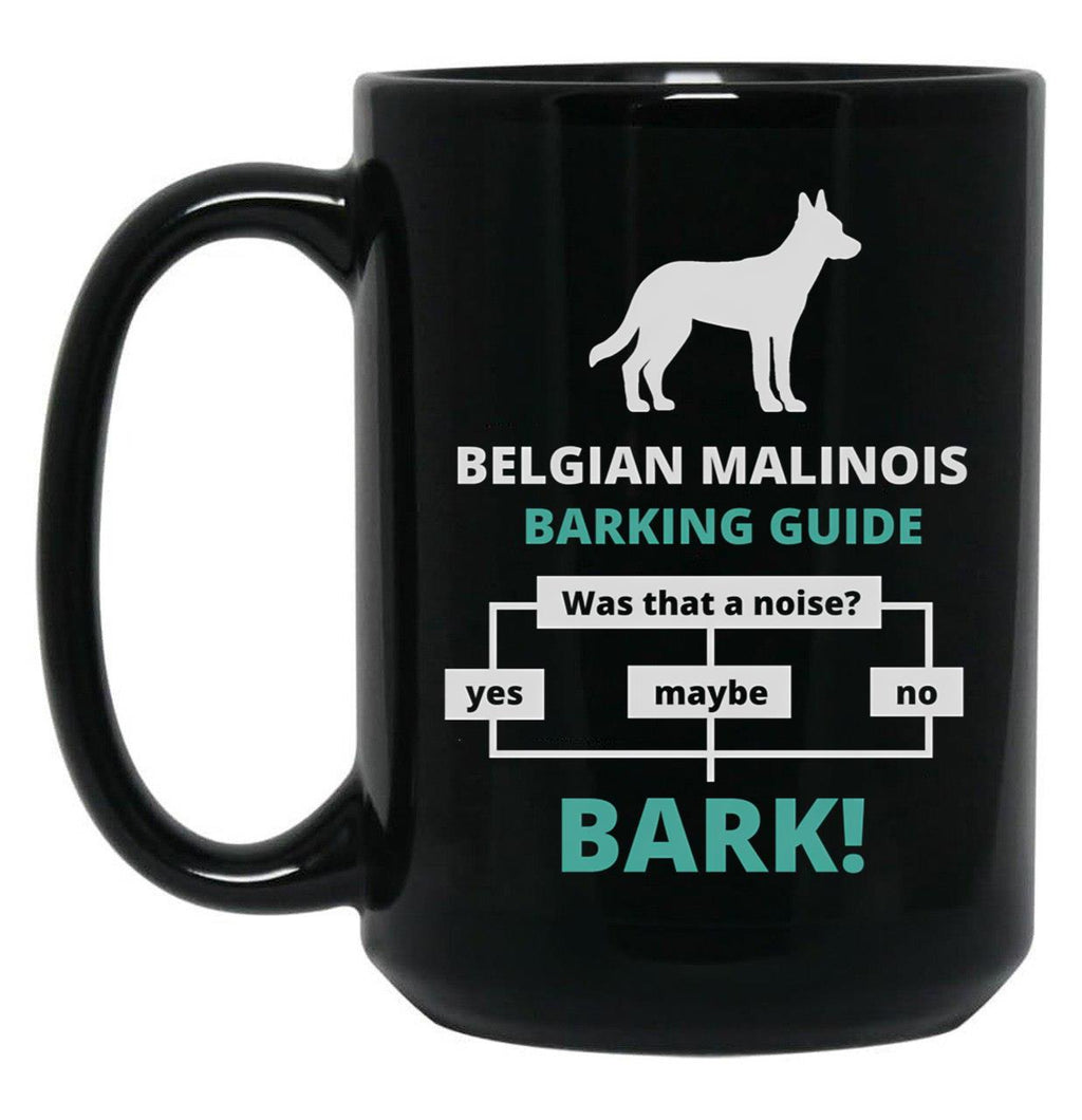 Belgian Malinois Barking Guide Black Coffee Mug, Gift Coffee Mug