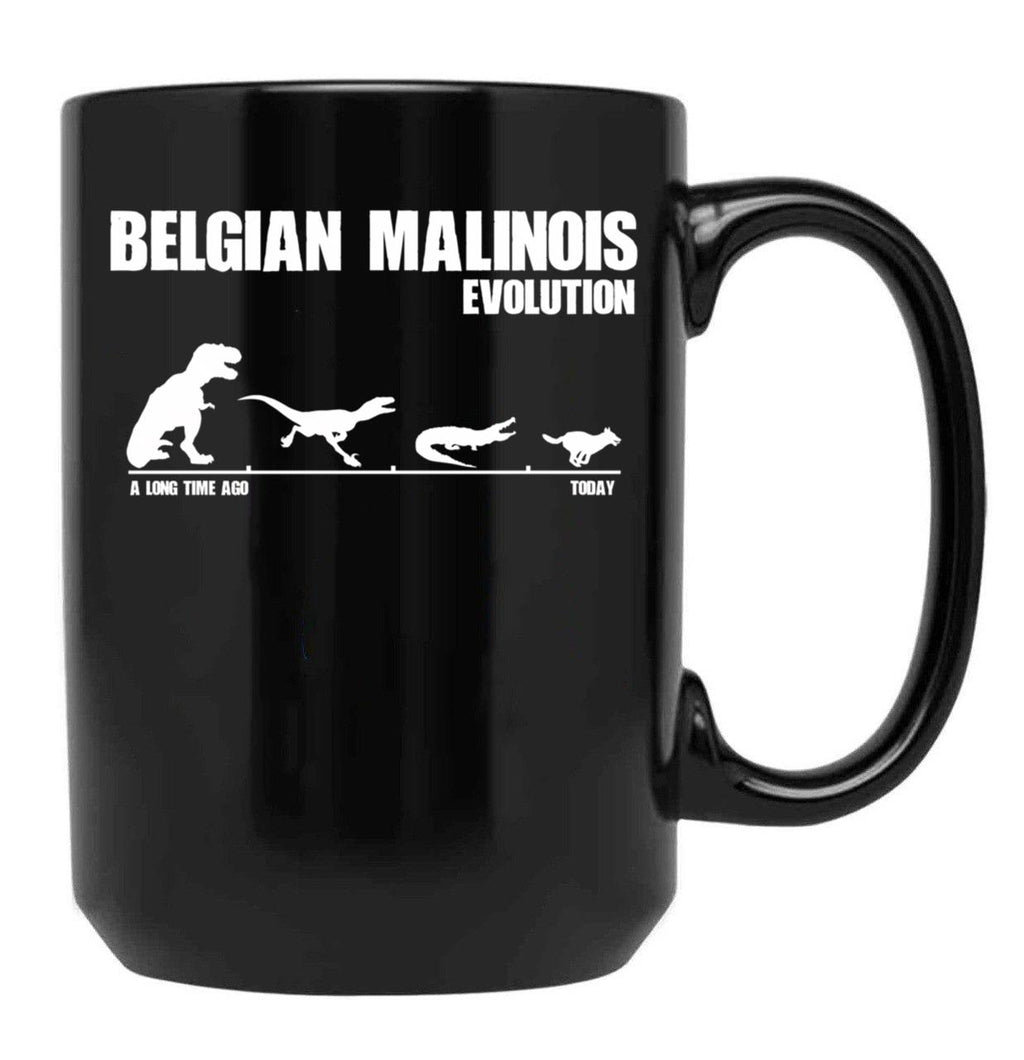 Belgian Malinois Evolution - Maligator Maliraptor Gift Black Coffee Mug, Gift Coffee Mug