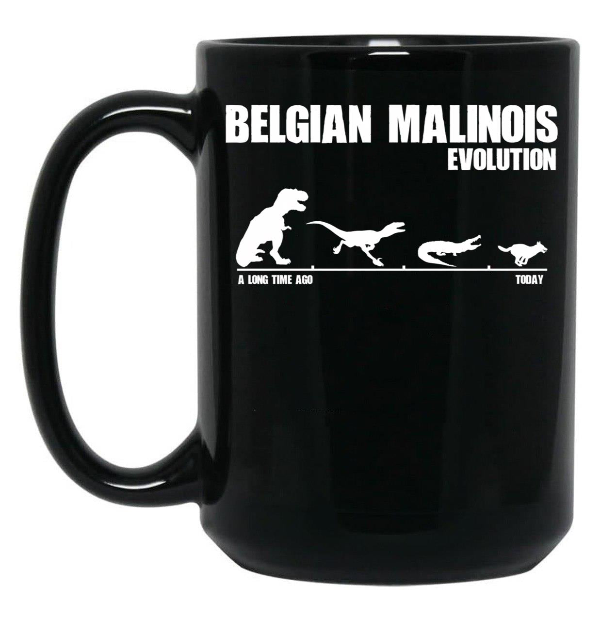 Belgian Malinois Evolution - Maligator Maliraptor Gift Black Coffee Mug, Gift Coffee Mug