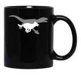 Belgian Malinois Velociraptor Maliraptor Running Shadow Dog Gift Black Coffee Mug, Gift Coffee Mug - Black